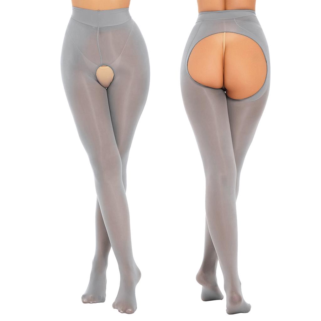 Женские прозрачные колготки с высокой талией, глянцевые колготки, ультратонкие трусики, чулки