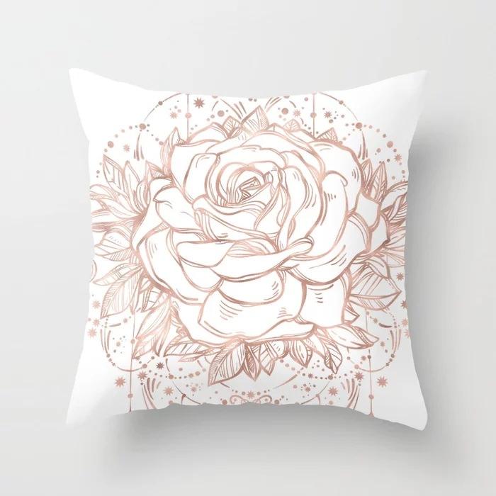 Popular Pink Marble Geometric Series Pillowcases, Home Fabric Sofa Cushion Covers