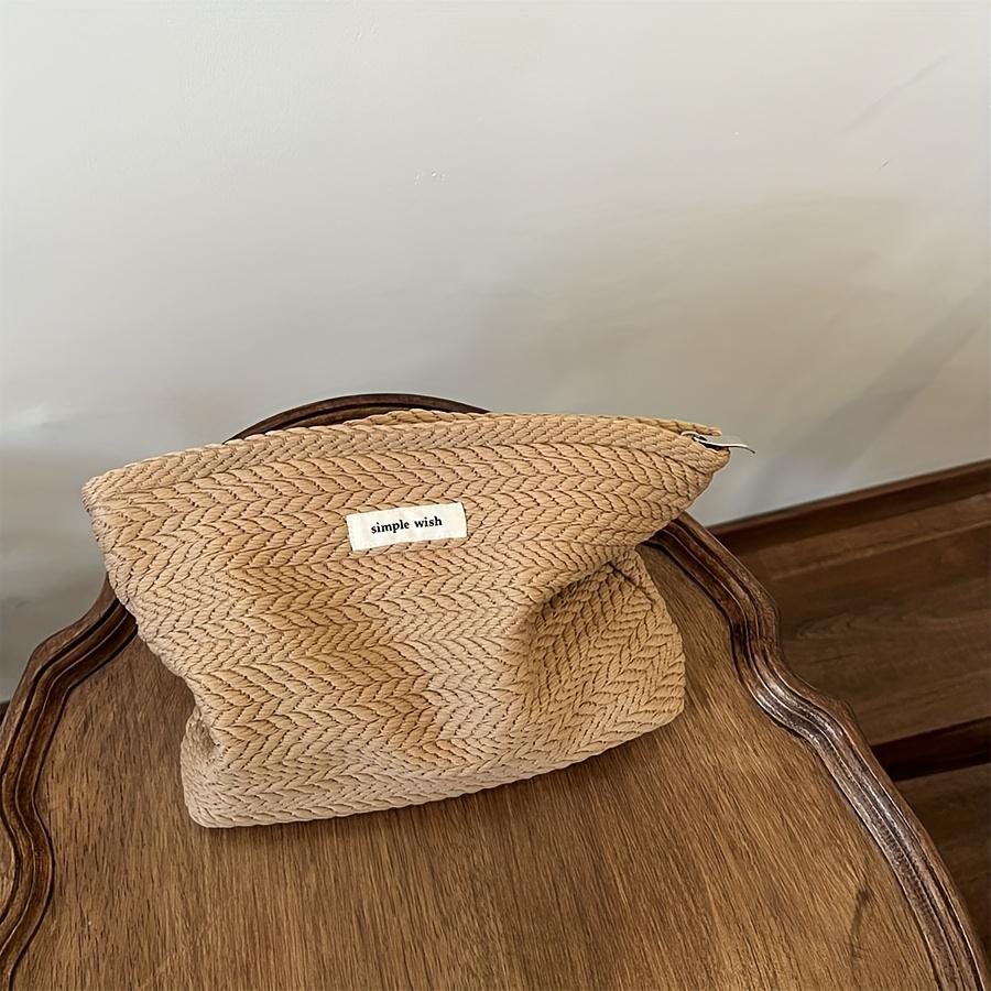 1 шт. Богемная плетеная сумка ручной работы с узором в форме уха, полиэстеровый холст, косметичка-клатч на молнии для пляжа, фестиваля, вечерней вечеринки