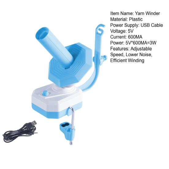 Электрическая мотальная машина для пряжи с регулируемой скоростью, мотальная машина для пряжи с низким уровнем шума, большой вместимостью, настольный дозатор пряжи для вязальщиц