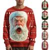 Мужской рождественский свитер с принтованным воротником