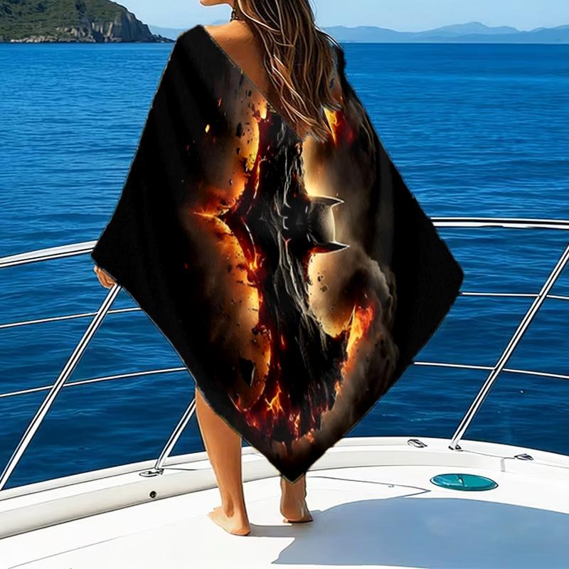 Dark Knight Rising Beach Towel - Soft, Absorbent Microfiber, Lightweight, Ideal for The Beach, Parties, Travel, Camping fan gifts