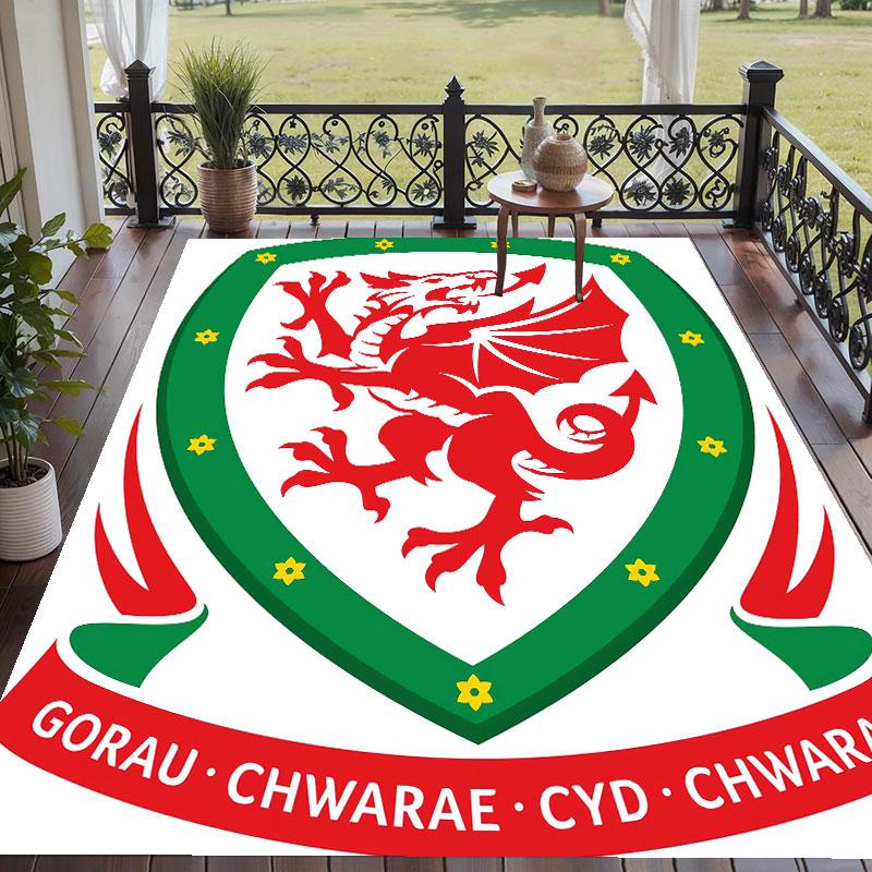 Soft Floor Carpet Wales Rugby Pattern Area Rug Decorative Mat For Home Room Decoration