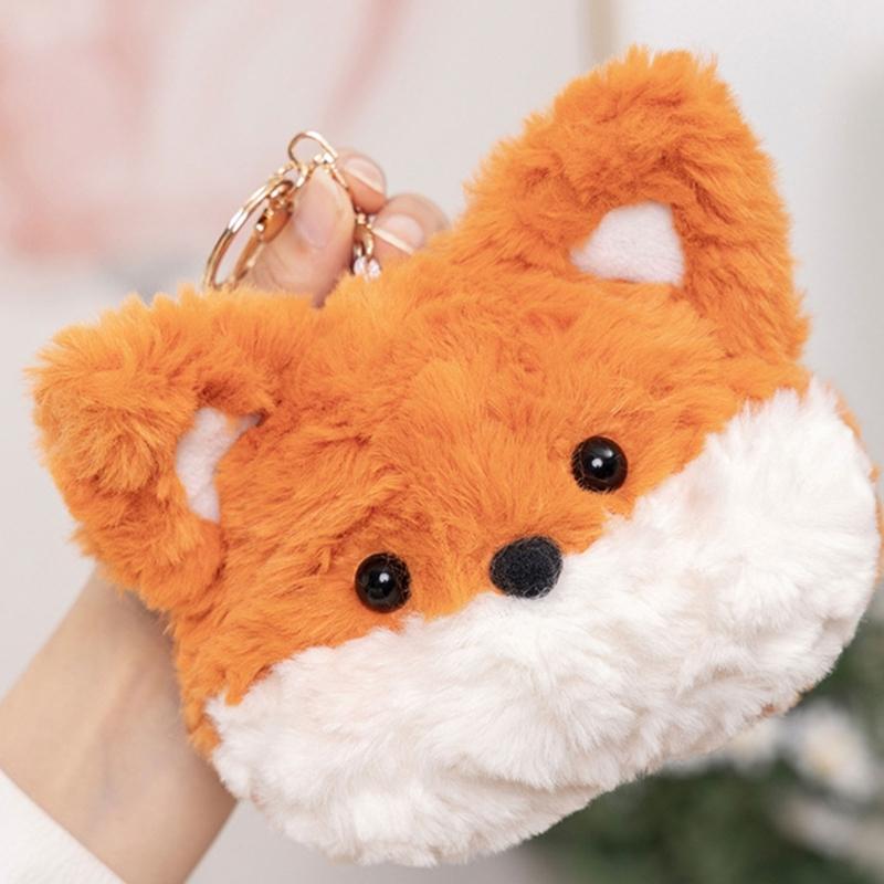 Плюшевая лиса Сумка через плечо Мягкая сумка через плечо Мультяшный рюкзак для девочек Милый животный Школьная сумка Кошелек для мелочи на зиму