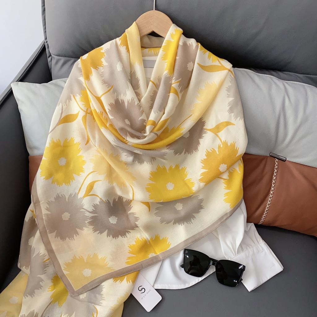 2024 Four Seasons Универсальный тонкий хлопок и пенька солнцезащитный шелковый шарф шаль двойного назначения внешний кондиционер защита шеи в помещении