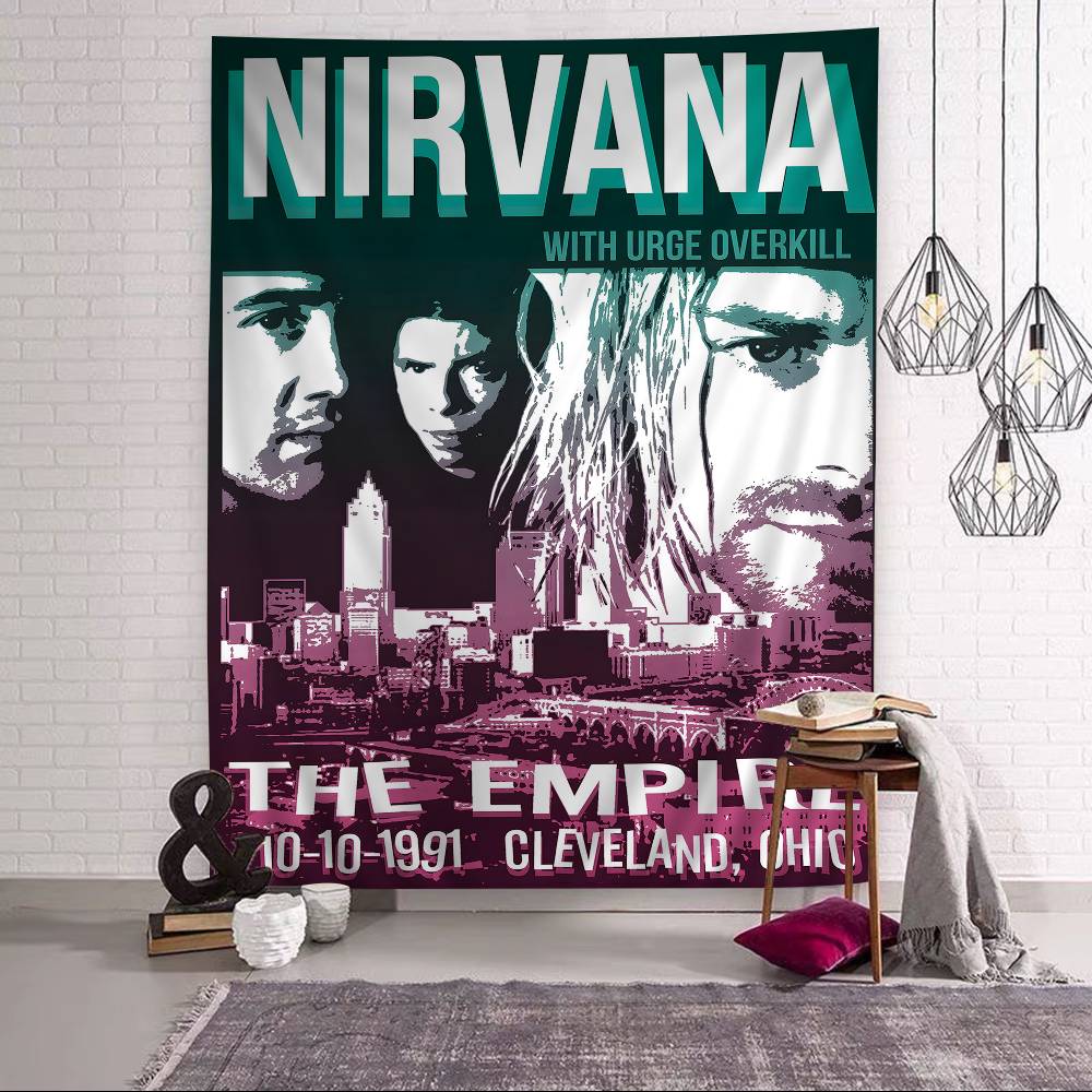 Группа Nirvana Журнал Классический Аниме Мультфильм Гобелен Искусство Научная Фантастика Комната Домашний Декор Настенное Полотно Домашний Декор