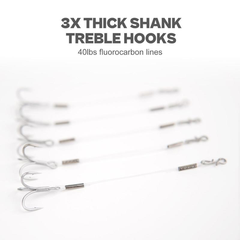 6/8/10 см Быстрый Защелкивающийся Тройной Крючок для Прицепа 12 шт. Крючок для Джиг-головки 40 фунтов Аксессуары для Рыбалки на Судака и Окуня