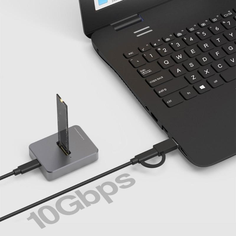 Алюминиевая док-станция Поддержка двойных протоколов USB-подключение Адаптер для твердотельных накопителей Для SSD на 2 ТБ