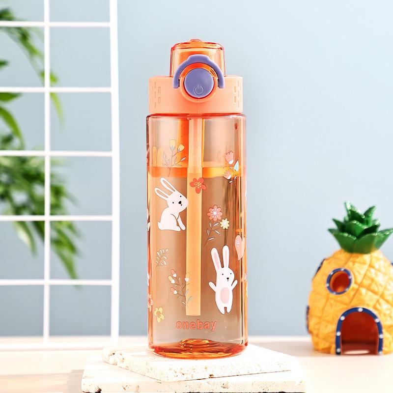Kids Water Cup with Straw Double Drink Spout Kindergarten Primary School Student Special Small Size Summer New Sports Bottle
