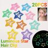 20Pcs Trendy Luminous Star Hairpin Colorful Mini Luminous Barrettes  Festival Occasion