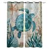 Sea Turtle Ocean Creature Landscape Blackout Curtains For Living Room Bedroom Window Treatment Blinds Drapes Kitchen Curtains