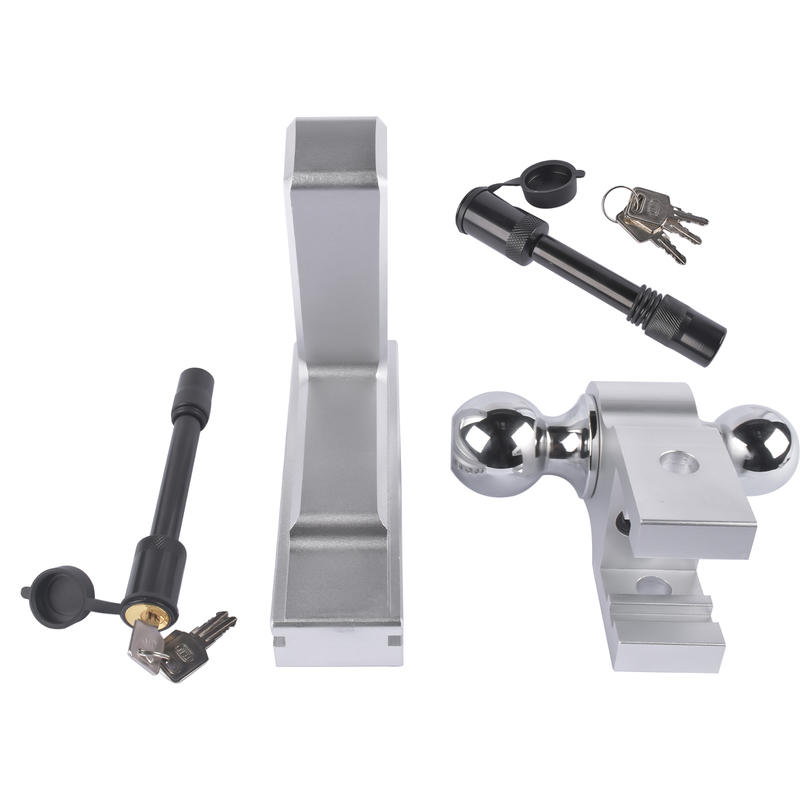 Trailer Hitch - Adjustable Trailer Hitch Fit 2" Inch Receiver, Aluminum Rapid Hitch 6" Drop/Rise (Silver)