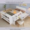 Деревянная кровать 120x200 см с письменным столом и ящиками для хранения, Белая, с откидным отсеком, открытой полкой для ног, боковым модулем, устанавливаемым слева/справа, кровать для подростка