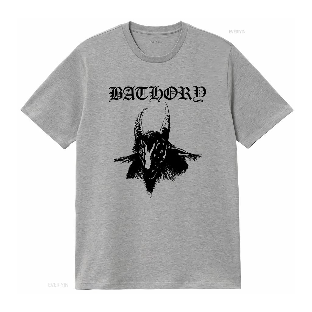 BATHORY Футболка с принтом козлиной головы Размеры S M L XL XXL Цвета Белый Серый винтажный Стирка Постиранная Слегка дышащая Унисекс дизайнерская одежда
