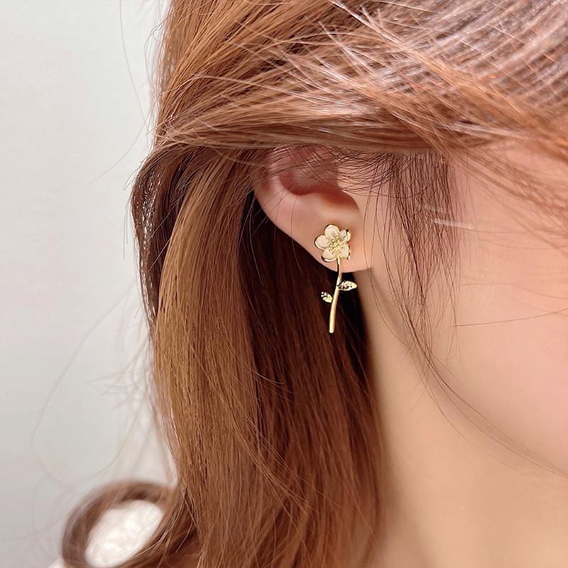Дизайн Sense, золотые асимметричные серьги-бутоны, женские аксессуары, корейские модные украшения, подарки для девушек-готок