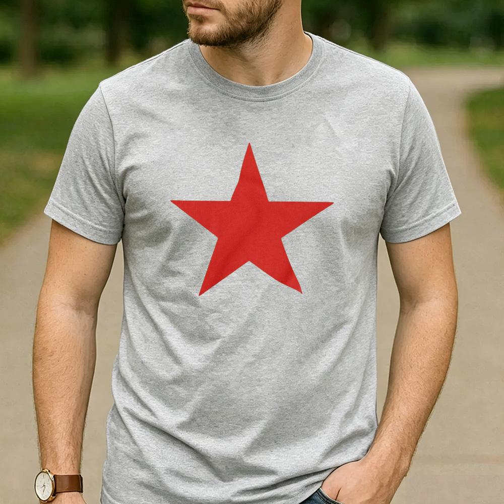 Vintage Red Star Graphic TShirt Unisex 100 Cotton Breathable Short Sleeve Loose Fit Casual Daily Wear Unisex Street Tees