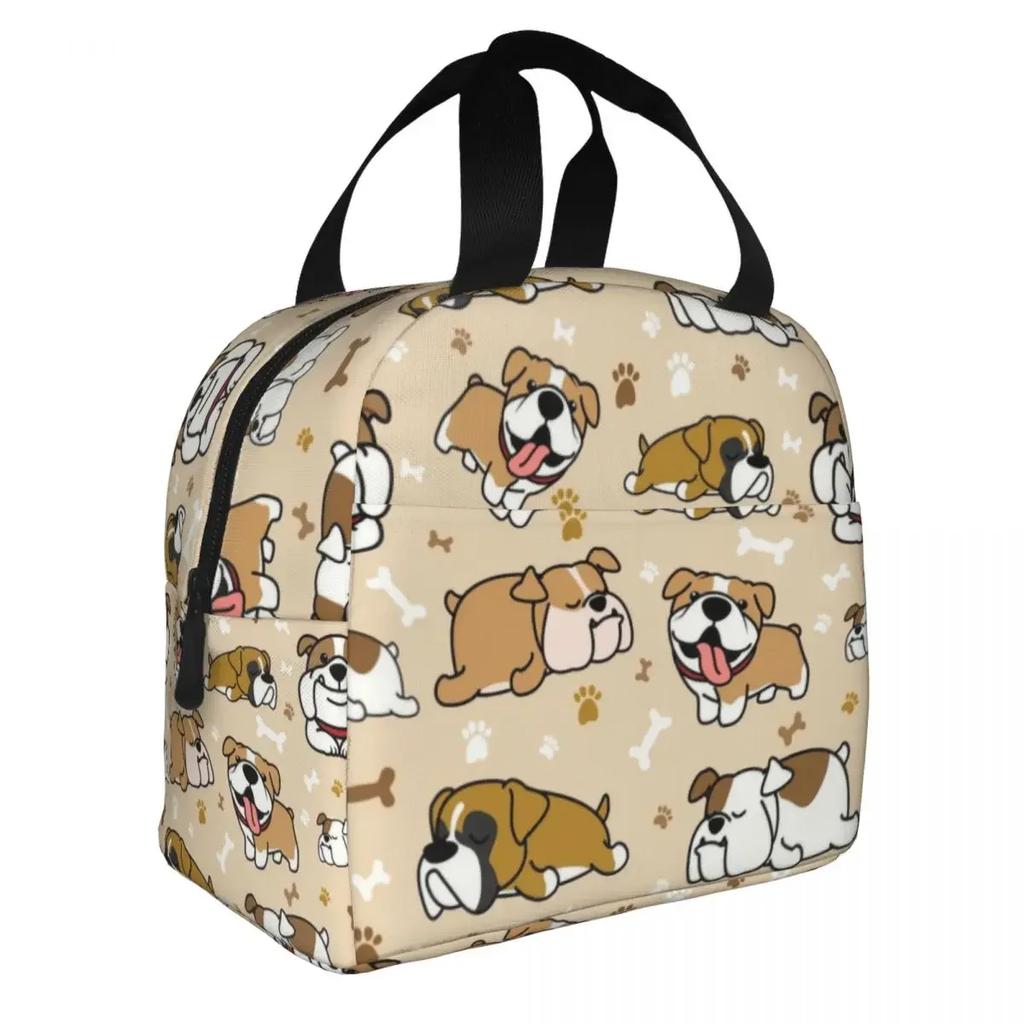 Ланч-бокс с изображением британского бульдога для женщин, портативный герметичный охладитель, термосумка для еды, для детей, школьников