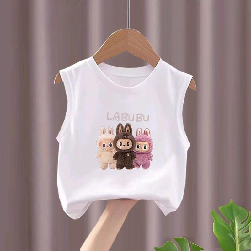 Детский узорчатый жилет без рукавов, летний повседневный топ для мальчиков и девочек