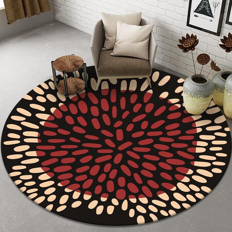 Cute Animal Print Pattern Round Floor Mat Home Bedroom Living Room Decorative Floor Mat Doormat