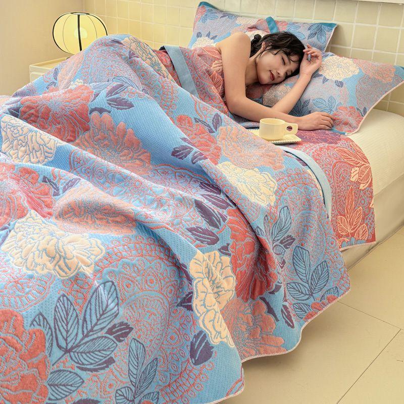 1 шт. Хлопковое трехслойное марлевое полотенце-одеяло, полотенце-одеяло, покрывало на кровать, летнее охлаждающее одеяло, мягкое дышащее легкое уютное одеяло