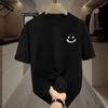Versatile Black Ice Silk T-Shirt: Unisex Summer Hong Kong Style, Trendy Short Sleeve for Couples