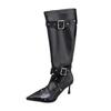 High-heeled Women Boots Pointed Toe Long for Women Sexy Punk Gothic  Paris  European and American Female Party
