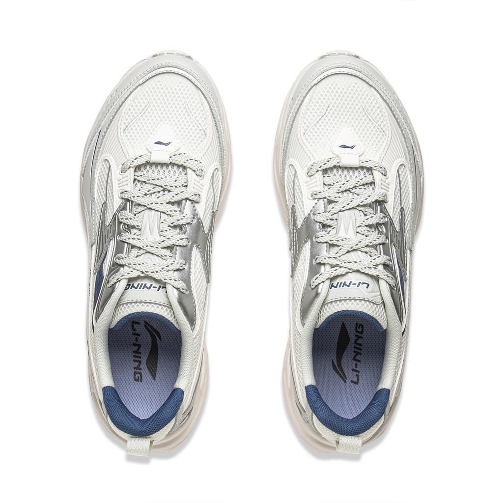 Li Ning Meteor Versatile Retro Dad Shoes Thick Sole Height Increasing Shock Absorbing Non-Slip Wear-Resistant Support Low-Top Casual Shoes AGCV357-2