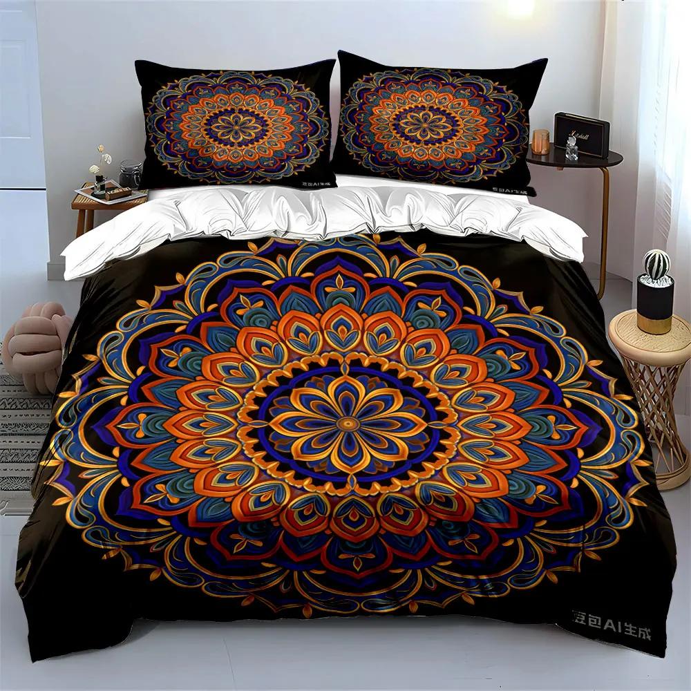 Mandala Pattern Decorative Set Multiple sizes kid's and adults' bedroom Exquisite 3PC bedding set gift