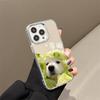 Зеркальная поверхность чехла для телефона Mengmeng cabbage dog подходит для iPhone17, 16pro, гальваническая кнопка x Apple 14, полностью закрывающий 15