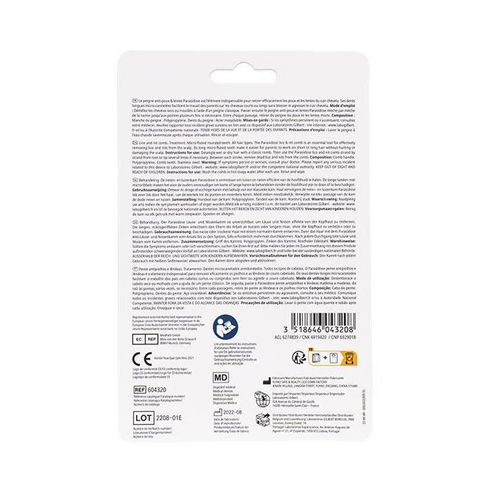 Parasidose Peigne Anti-Poux et Lentes