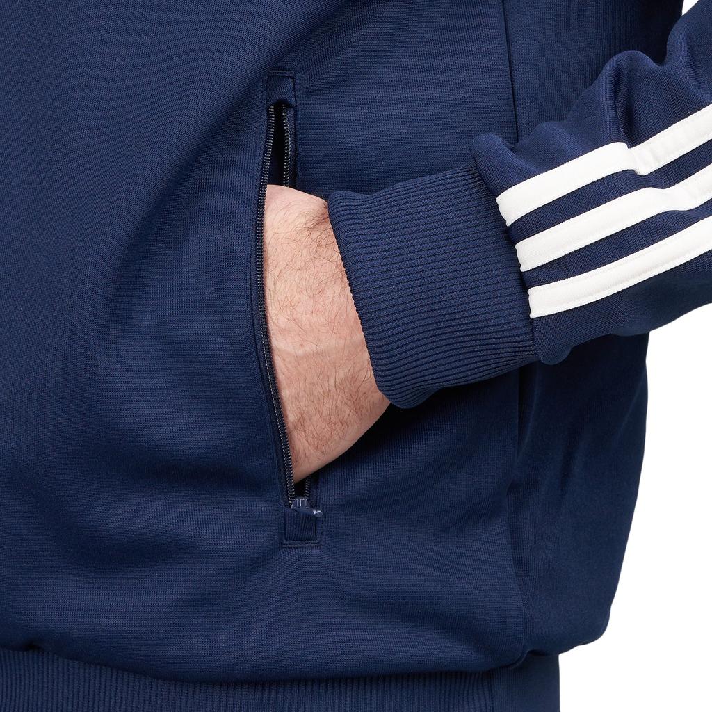 Adidas Оригинальная коллаборация X Pop Trading Company, осень-зима 23, классическая спортивная куртка в полоску с воротником-стойкой, унисекс, темно-синяя куртка IX1974