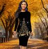 Long Sleeve Waist Tight Office Slim Fit Exquisite Christmas Tree Printing Elegant Bodycon Dress