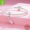Romantic Pink Champagne S925 Sterling Silver Pendant Accessories Sweet Cool Versatile Diy Charm Beads