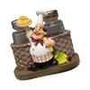 Salt & Peppers Bottle Holder Ornament Resin Chef Statue Decorative Ornament 2 Seasoning/Toothpick Bottle Resin Figurines
