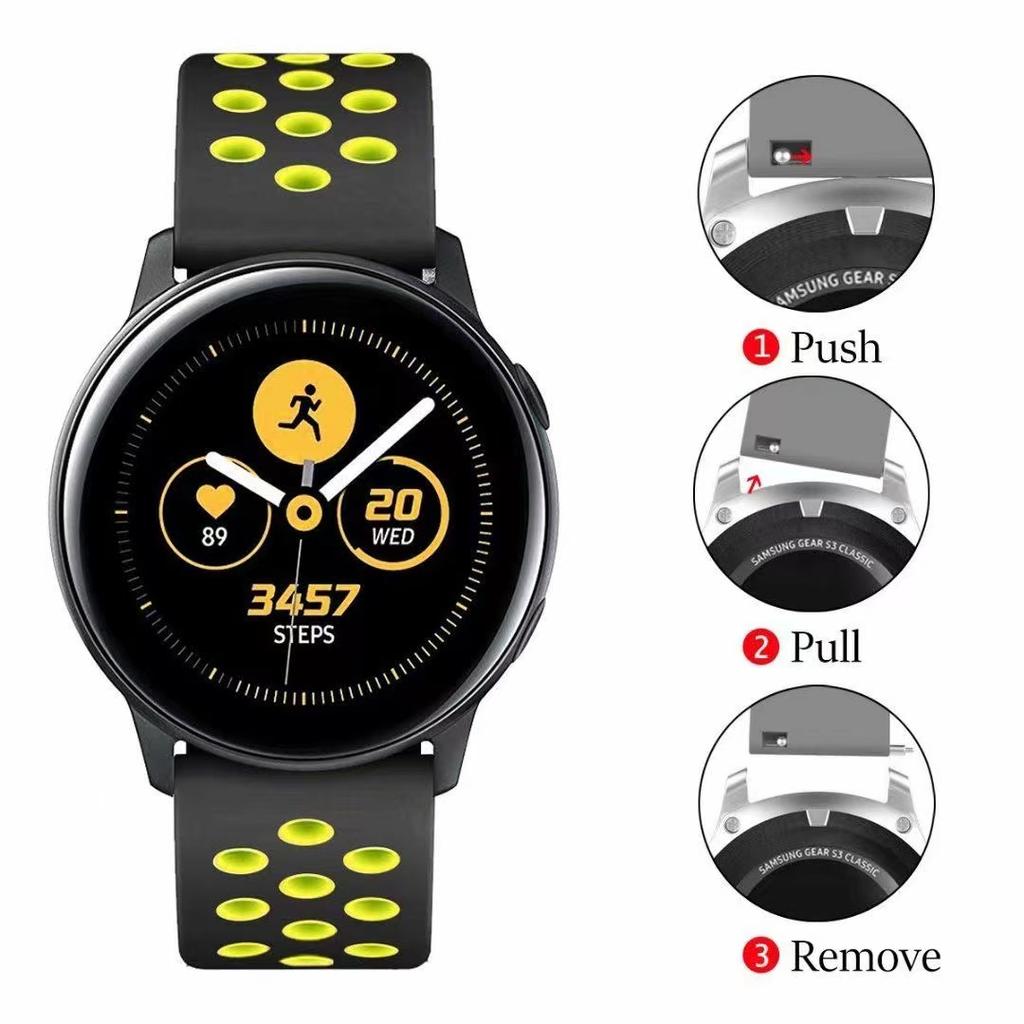 Силиконовый ремешок 20 мм/22 мм Для Samsung Galaxy Watch 4/3/Huawei Watch 3/GT Sports Дышащий браслет Для Amazfit GTR/Active 2
