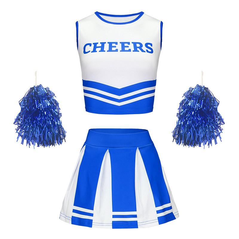 Girls Cheerleading Uniform Set School Sports Meet Opening Performance Stage Dance Outfit