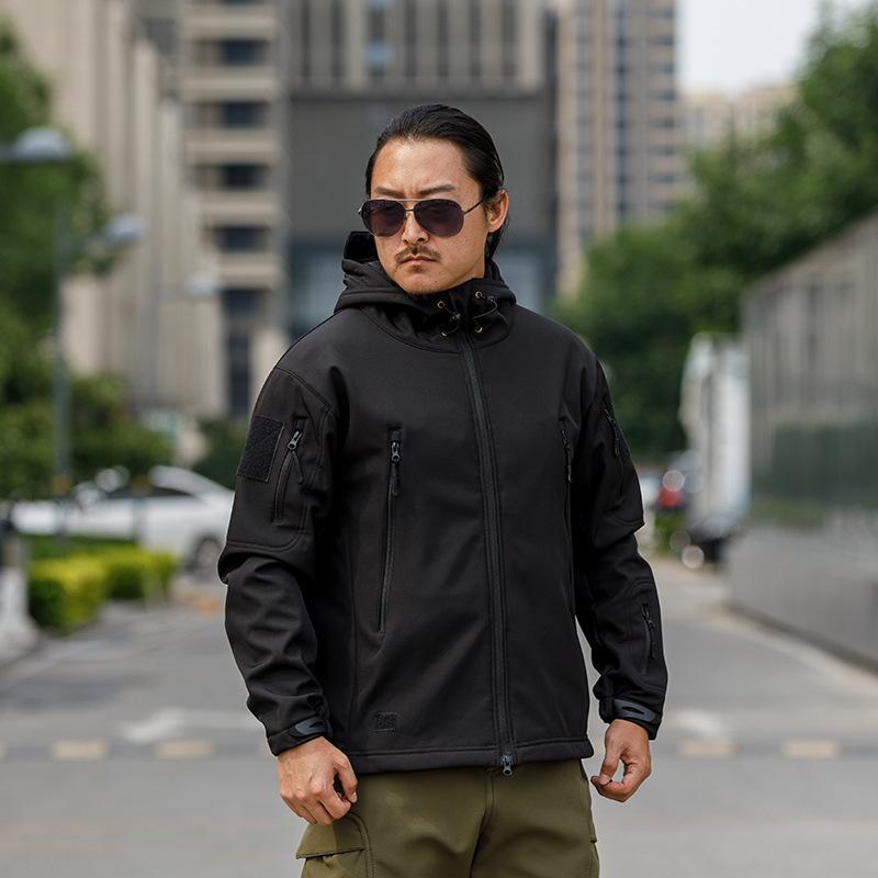 Куртки из акульей кожи Soft-shell Hard Shell Камуфляжная куртка Флисовый Толстый тактический костюм Пальто с капюшоном Производители Красивая куртка для улицы