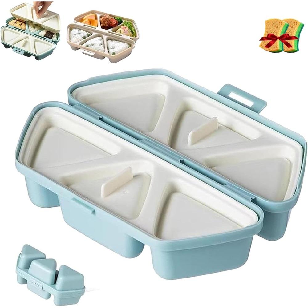 6-in-1 rice mold, triangular sushi mold, foldable triangular rice ball mold, quick to make, easy to store, carry, and clean