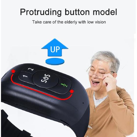 Vjoycar New Smart GPS Bracelet Elderly Falling Detection SOS 4G Watch Emergency Alram Two Way Calling GPS Tracker HR & BP Temp.