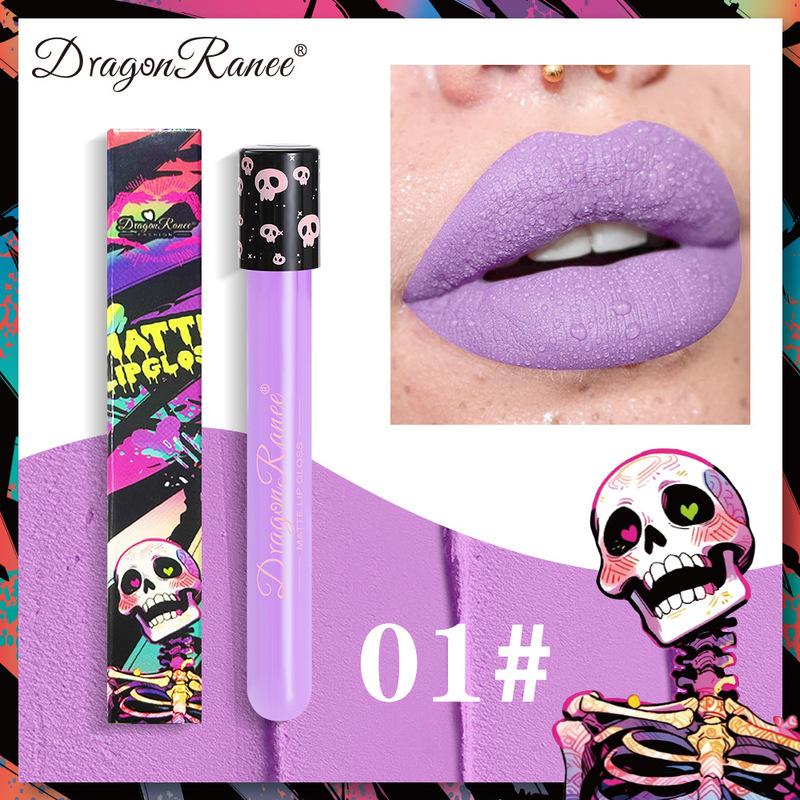 12 Color Halloween Lip Gloss Makeup Black Green Purple Lipstick Christmas Tint Moisturizer Waterproof Matte Lipstick Lip Pigment