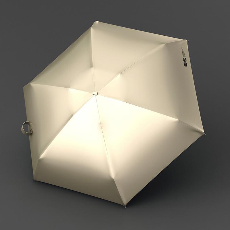 OLYCAT Золотой Плоский Мини Зонт Защита от УФ Лучей Портативный Карманный Пятисложенный Солнечный Зонт Женский Покрытие из Титанового Золота UPF50+