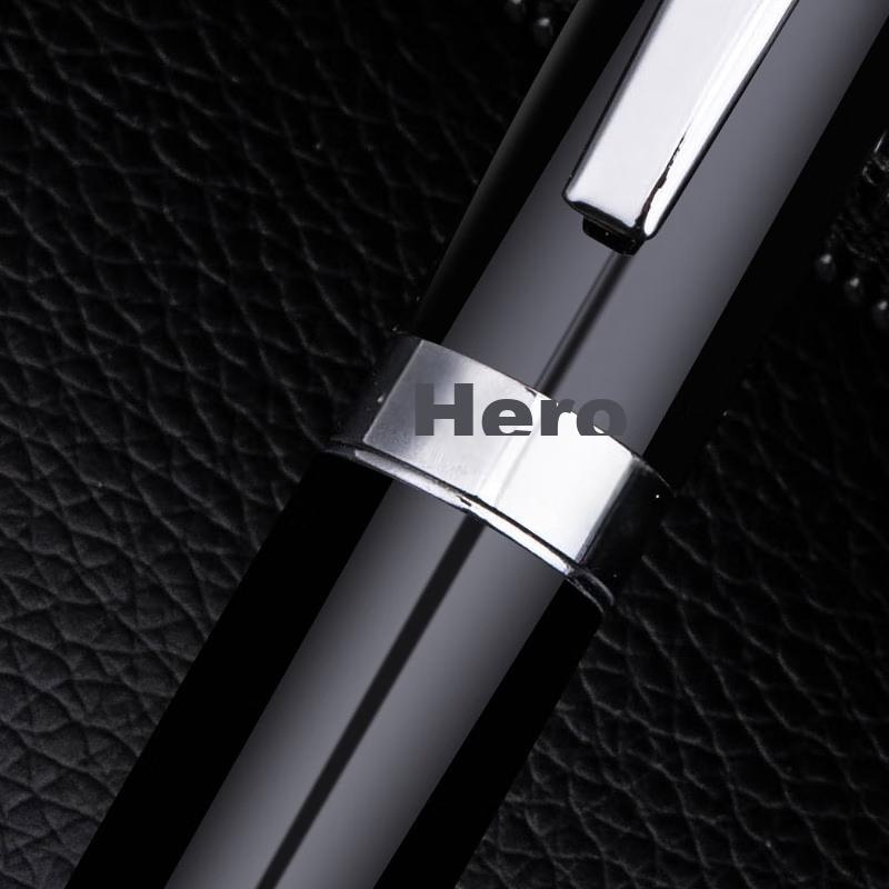HERO (HERO) [Best-Selling Product] Fountain Pen 382 Business Office Student Daily Writing Iridium Gold Signature Ink Pen, Fine Nib, Black