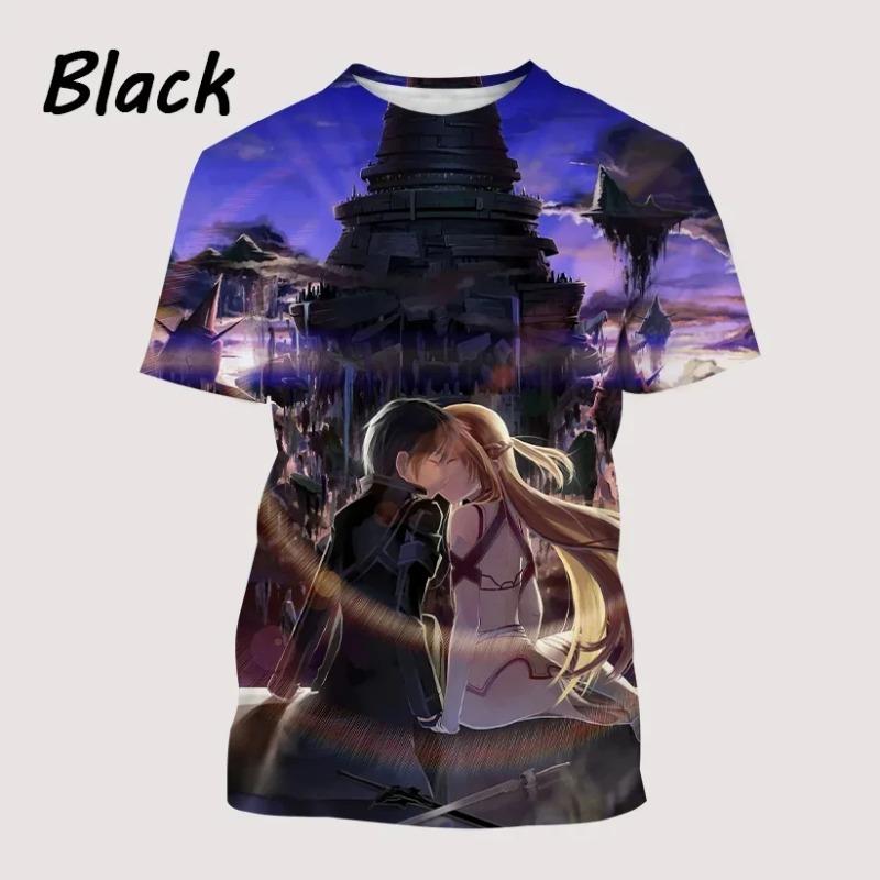 Летняя аниме-футболка SAO Футболка с 3D-принтом Sword Art Online Повседневная футболка унисекс в стиле Харадзюку