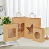 Creative Kraft Paper Window Gift Tote Bag for Birthday or Shopping