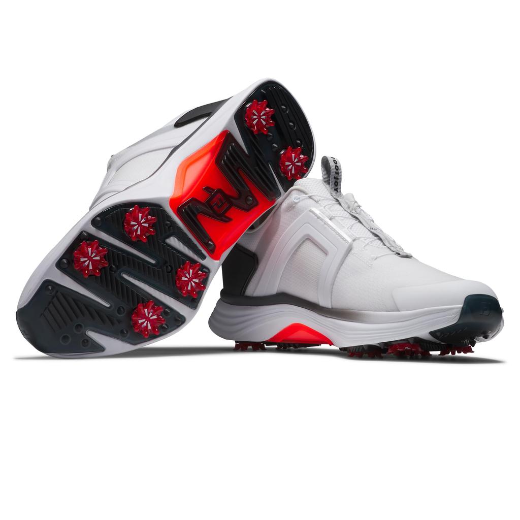 Кроссовки FootJoy Hyperflex BOA Golf 3E мужские, белые/черные, 25,0 см,