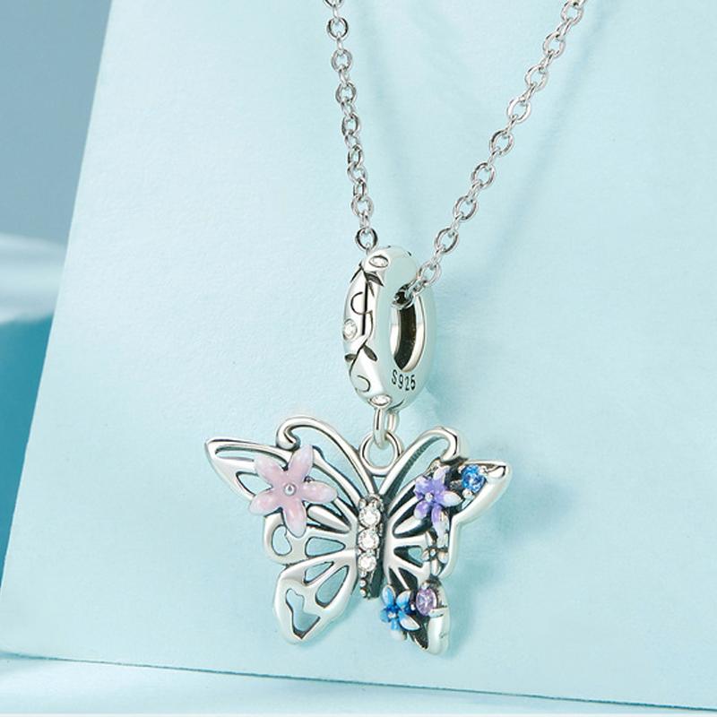 Barbie Symphony Butterfly Temperament and High-end Feeling#Good Luck S925 Silver Necklace Women's Style ZJYXL-YS-087