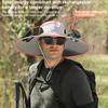 Wide Brim Sun Hat with Built-in Solar Fan for Men Women Summer Cooling Beach Bucket Hat for Outdoor Fishing Hiking Camping