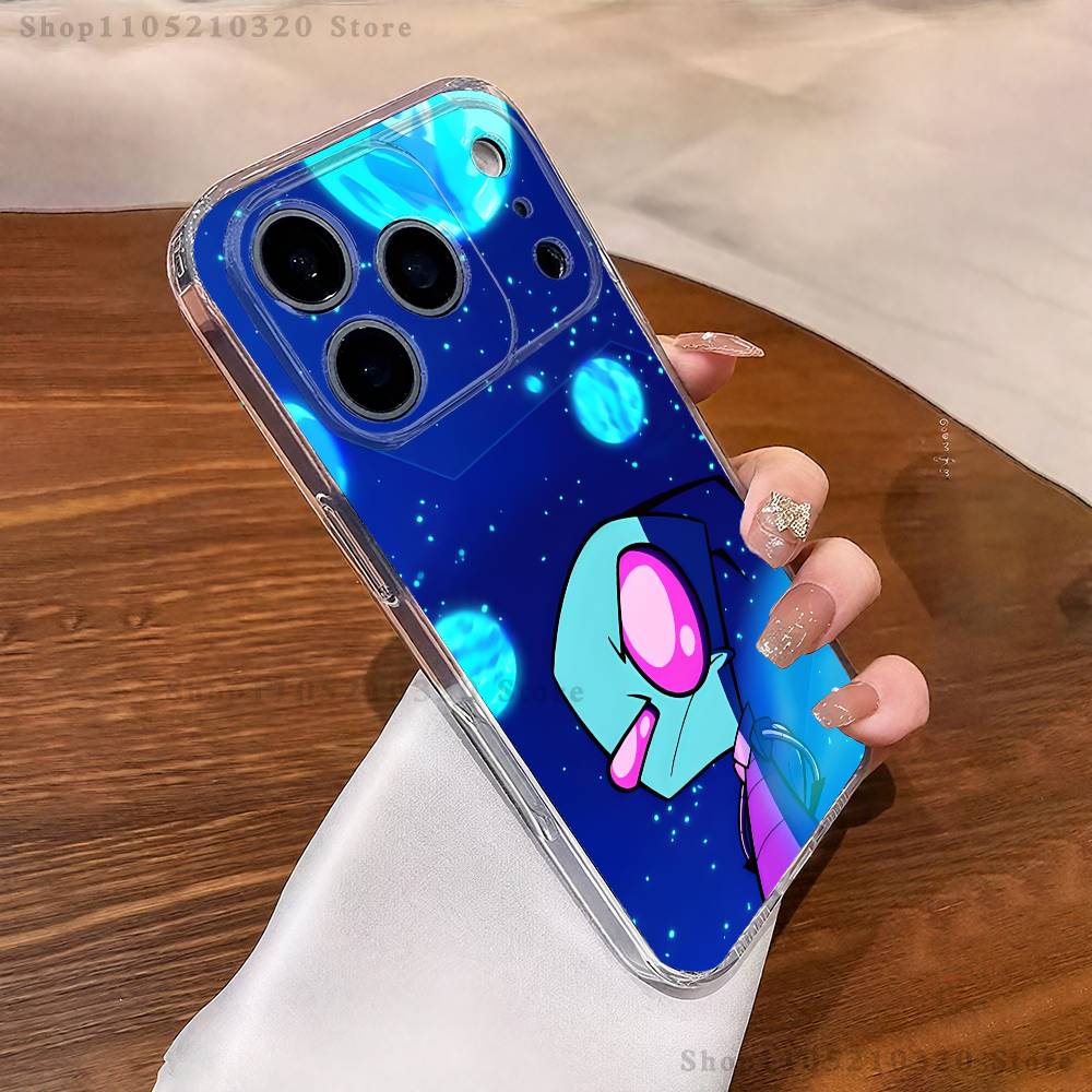 Invader Z-Zim Phone Case For iPhone 17,16,15,14,13,12,11 Pro,Max,Plus,XR,Mini,E Clear Full-coverage Soft Cover