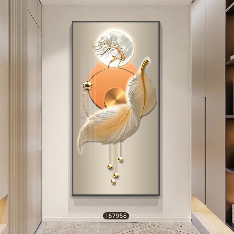 New Chinese Decorative Painting, Golden Deer Canvas Painting, Luxury Rich Tree Posters and Prints, for Porch Living Room Decor
