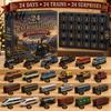 Kids Christmas Gift 2026 Transportation Advent Calendar, 24-Day Acrylic Ornament Set with Vehicle Holiday Companion Figures, Tree Hanging